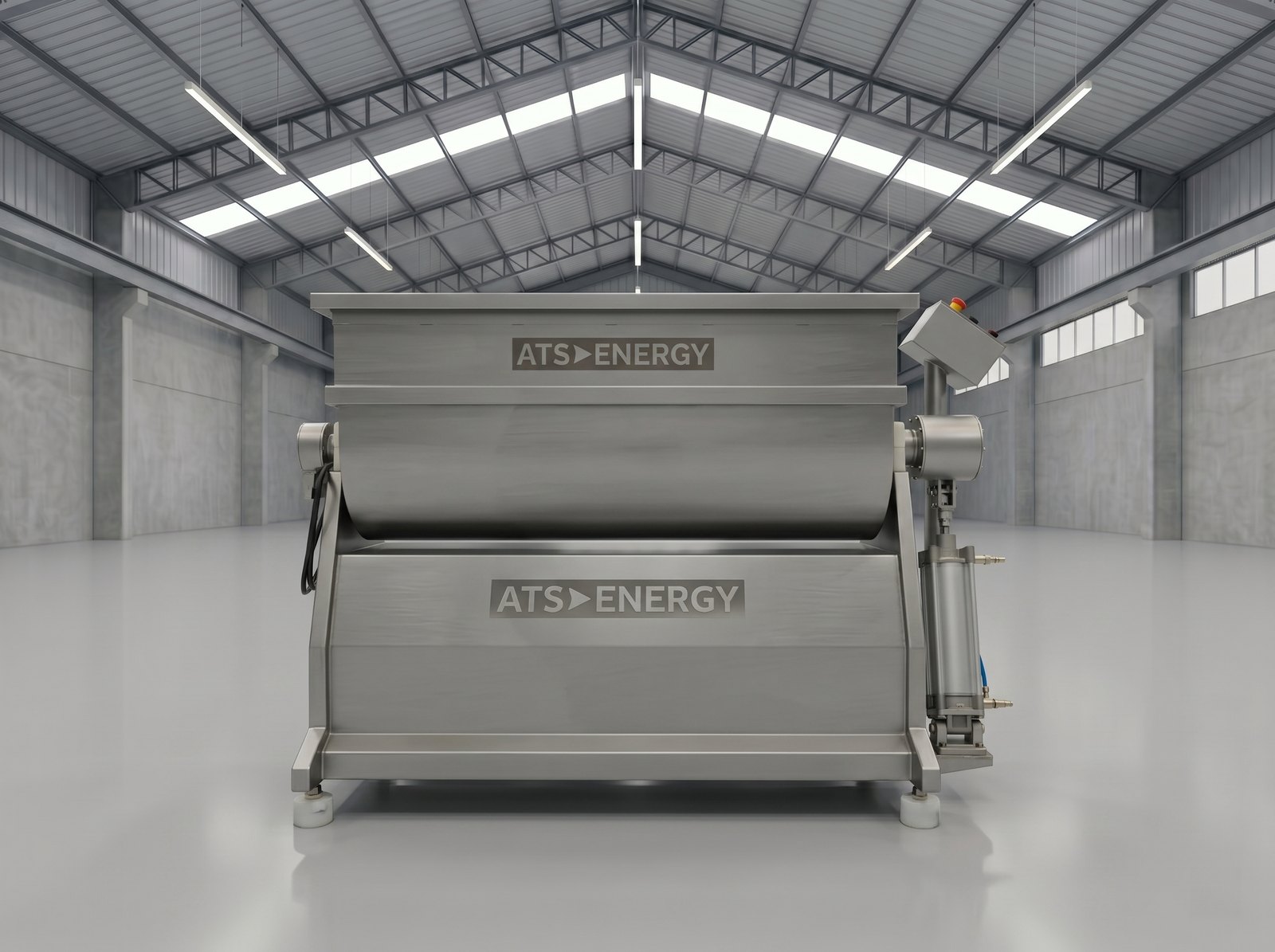 Mezcladora industrial de ATS Energy en acero inoxidable, con sistema de agitación